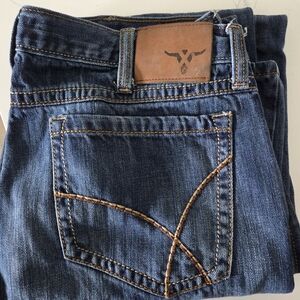 Wrangler Blue Denim Jeans with Tan Details